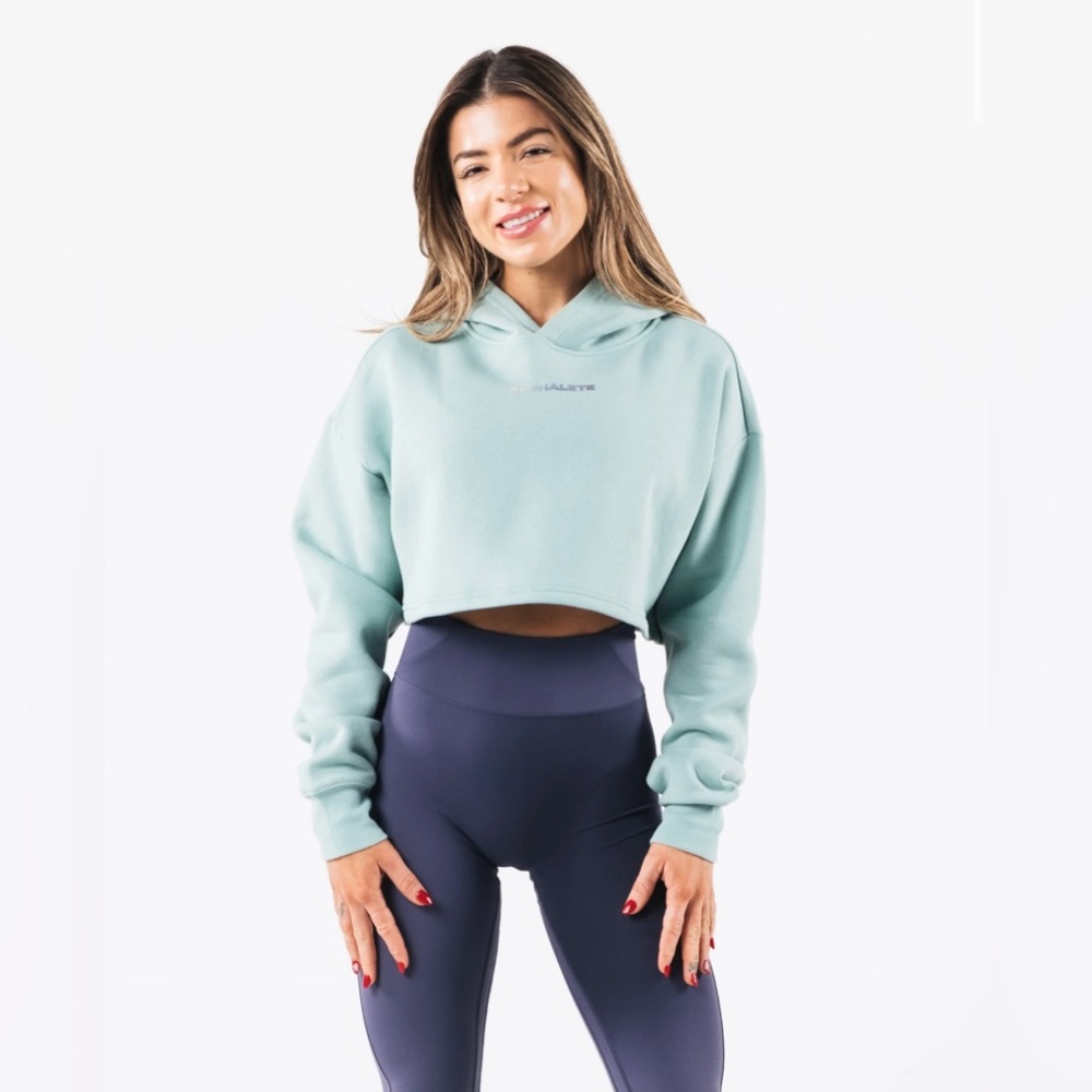 Alphalete Trilogy Crop Hoodie in Celestial Blue